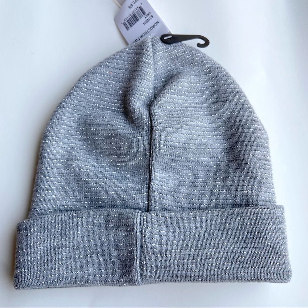 Sole Society Grey Metallic Slouchy Knit Beanie Hat - Picture 5 of 9